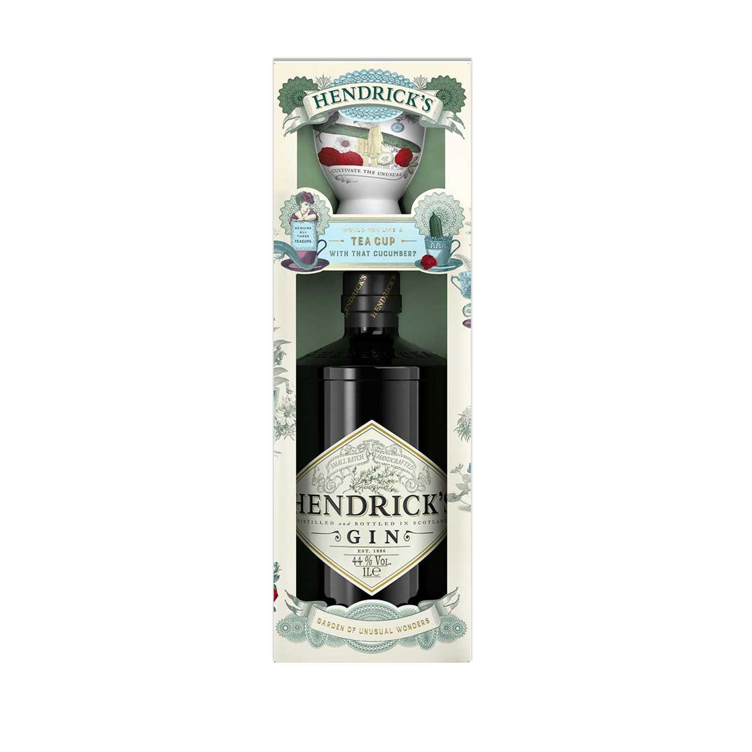 HENDRICK'S GIN TEATIME TEA CUP WITH SAUCER SET, 1L – Dream Works Duty Free